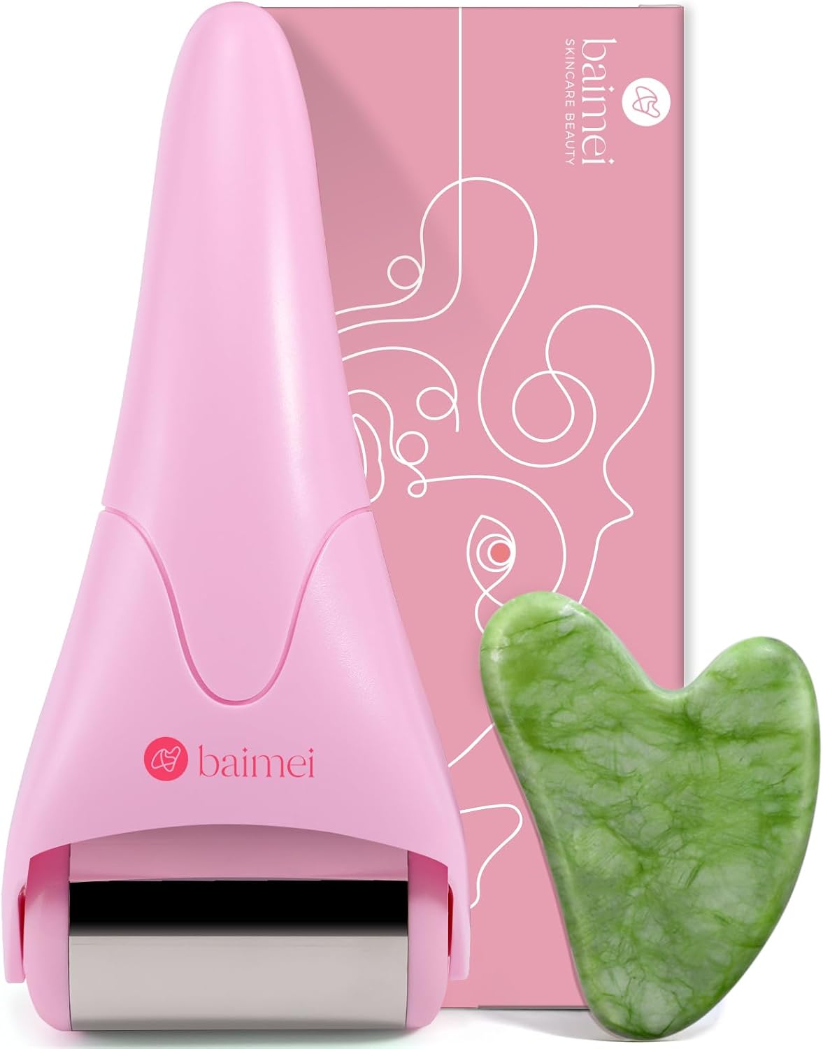 BAIMEI IcyMe - Rodillo de hielo de acero inoxidable para cara y | A...