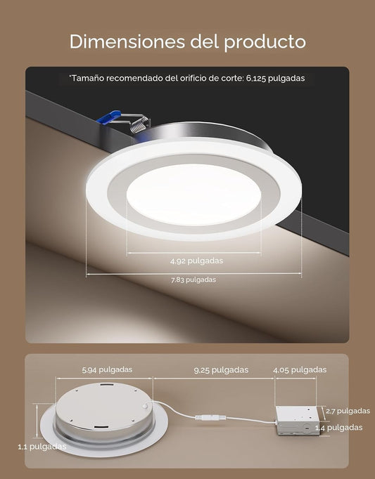 Govee Iluminación empotrable inteligente de 6 pulgadas, luz LED emp...