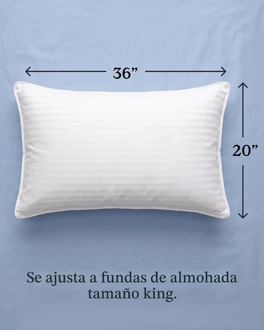Beckham Hotel Collection Juego de 2 almohadas de cama tamaño King,...