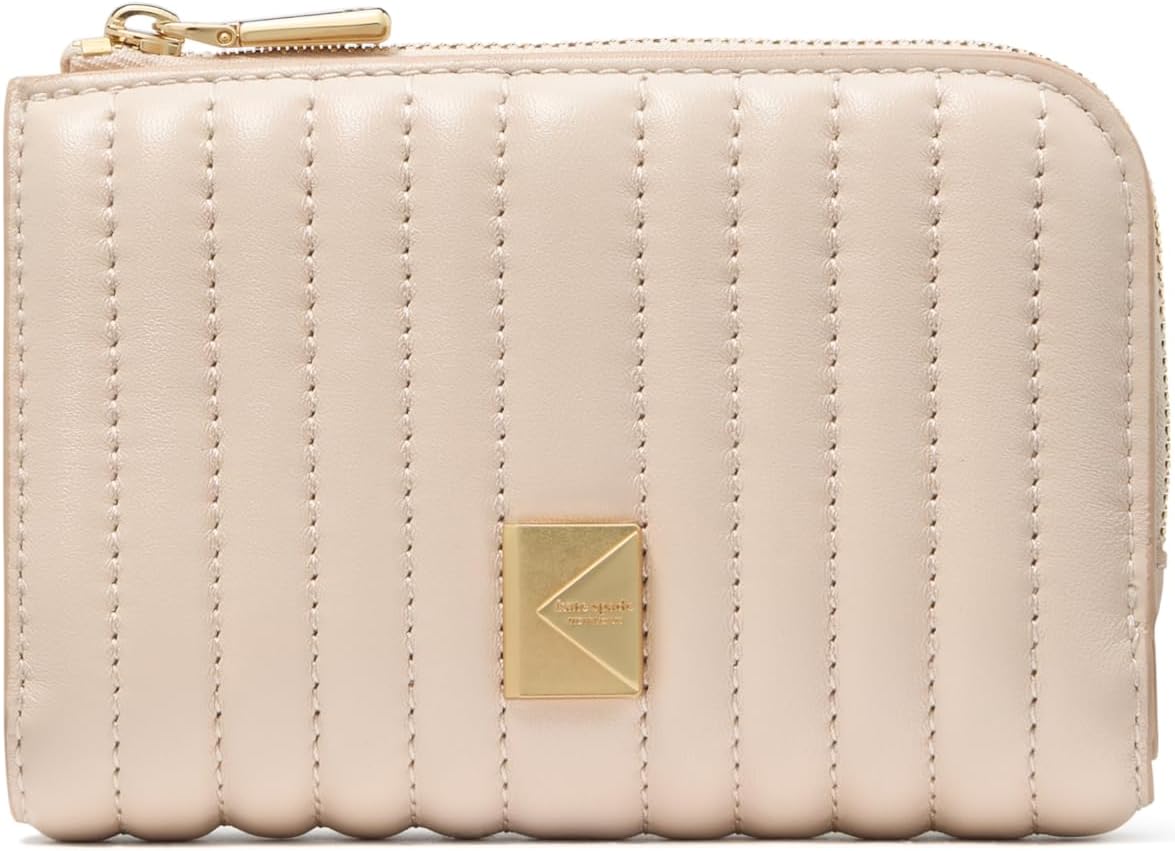 kate spade new york Cartera pequeña compacta de cuero con guijarros...
