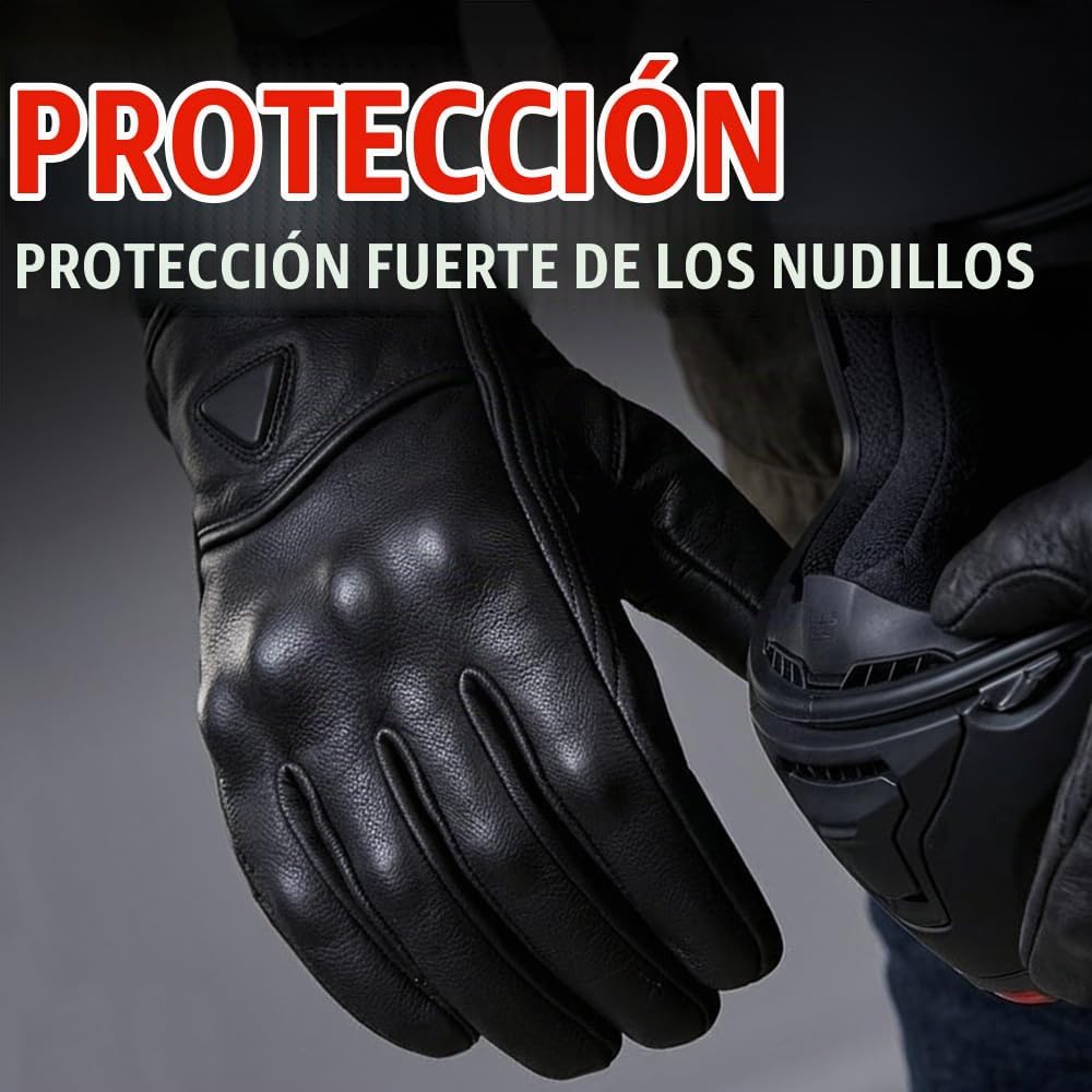 COMMUTER Guantes de motocicleta de cuero de primera calidad para ho...