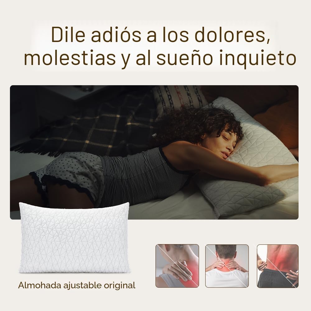 Coop Home Goods Original Loft, almohadas de cama tamaño Queen para...