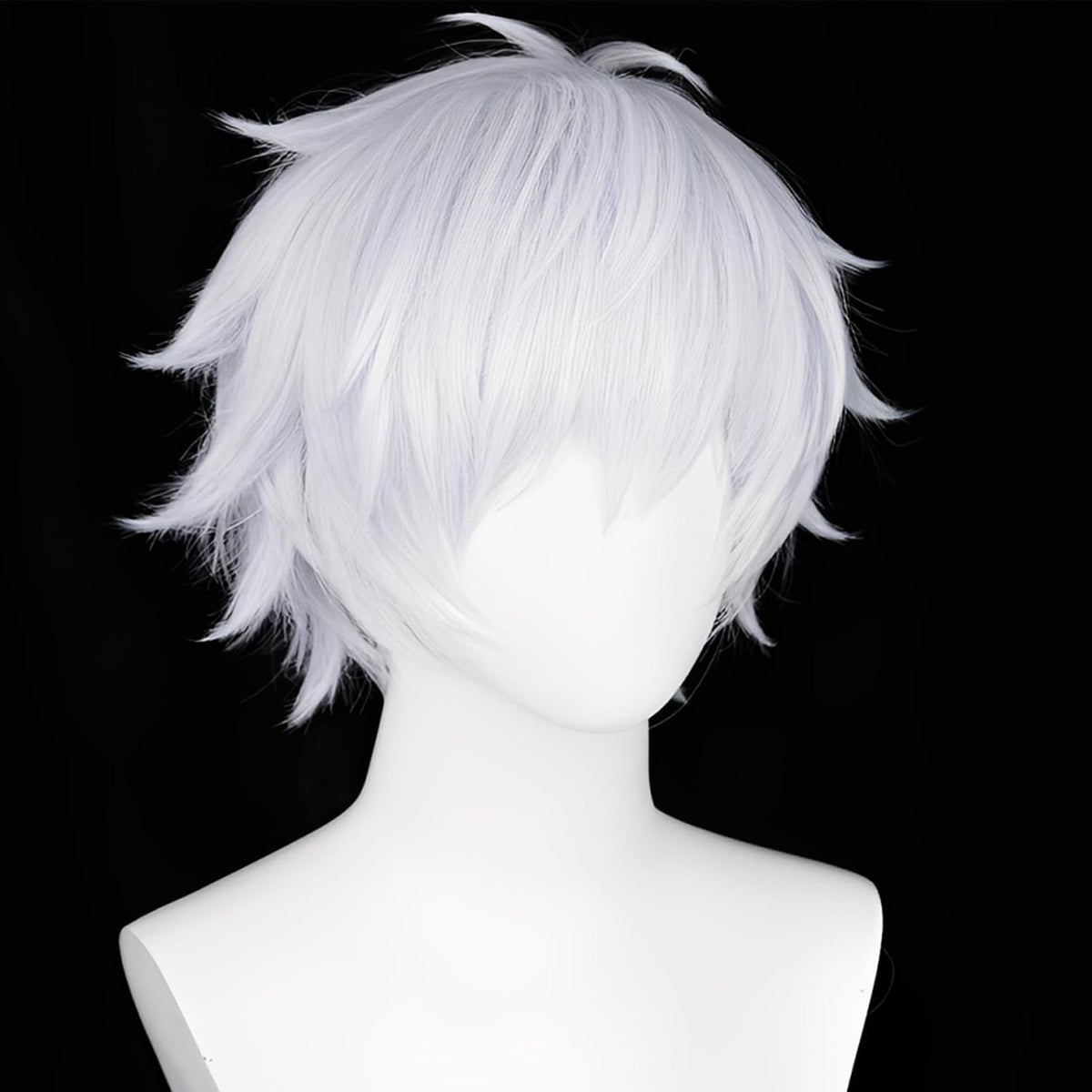 Alacos - Peluca corta de cosplay de anime plateado para hombre | Si...