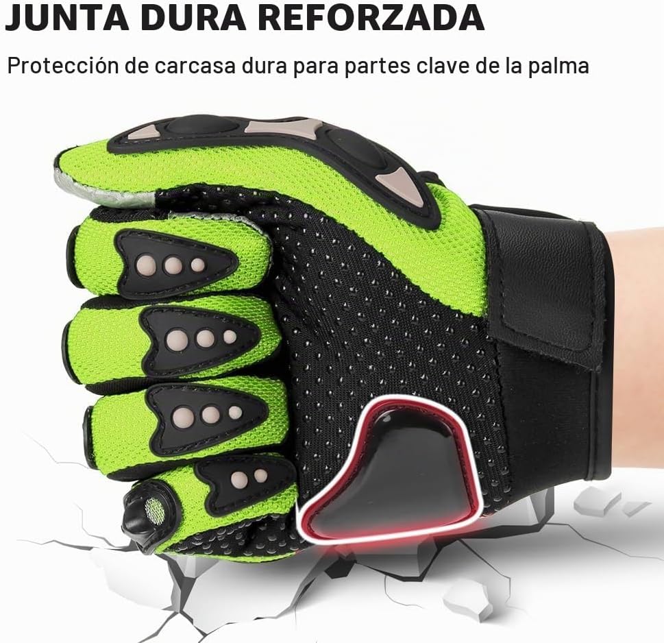 Dirtbike - Guantes para hombre, fibra de poliéster\/carbono, protec...
