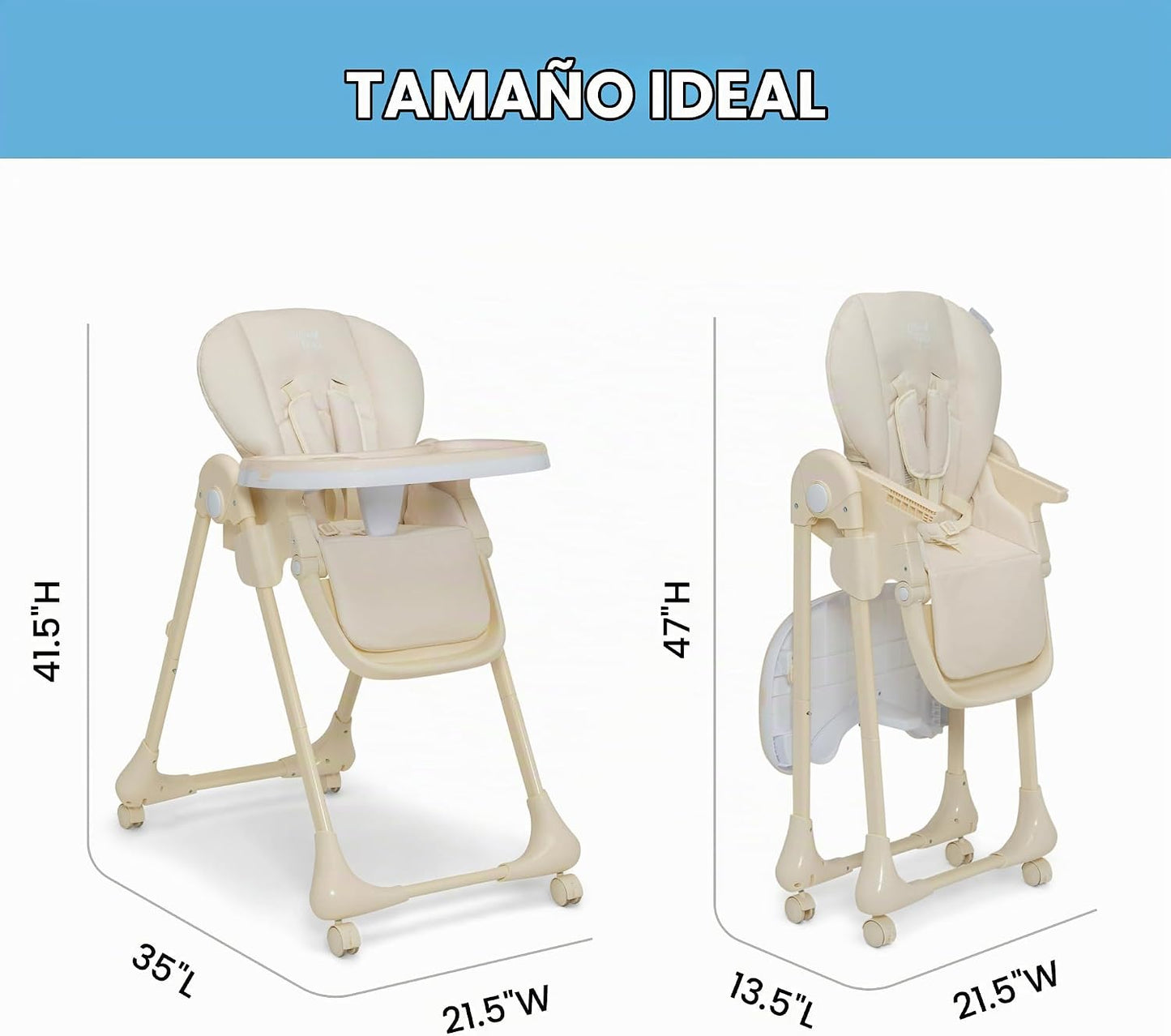 Little Folks by Delta Children - Silla alta SlimFold 2 en 1 para be...
