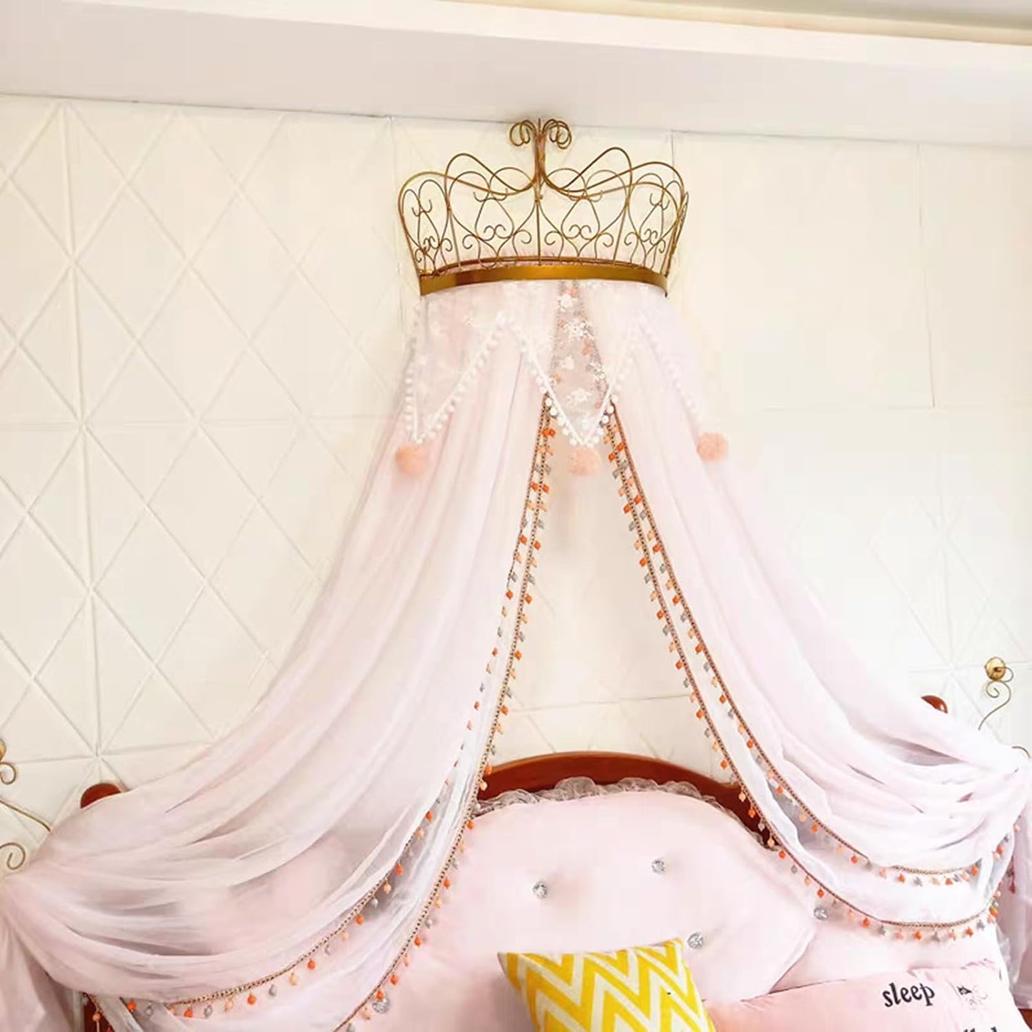 LIANGQIANJIN Dosel de cama para niñas, dosel de cama de princesa co...