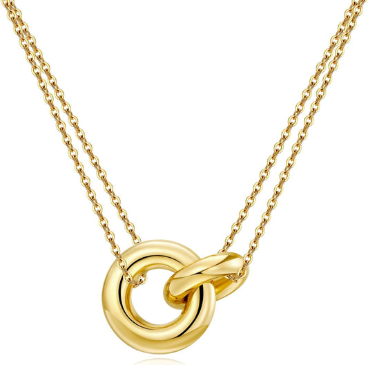 AllenCOCO - Collar de oro delicado para mujer, collares lindos y de...