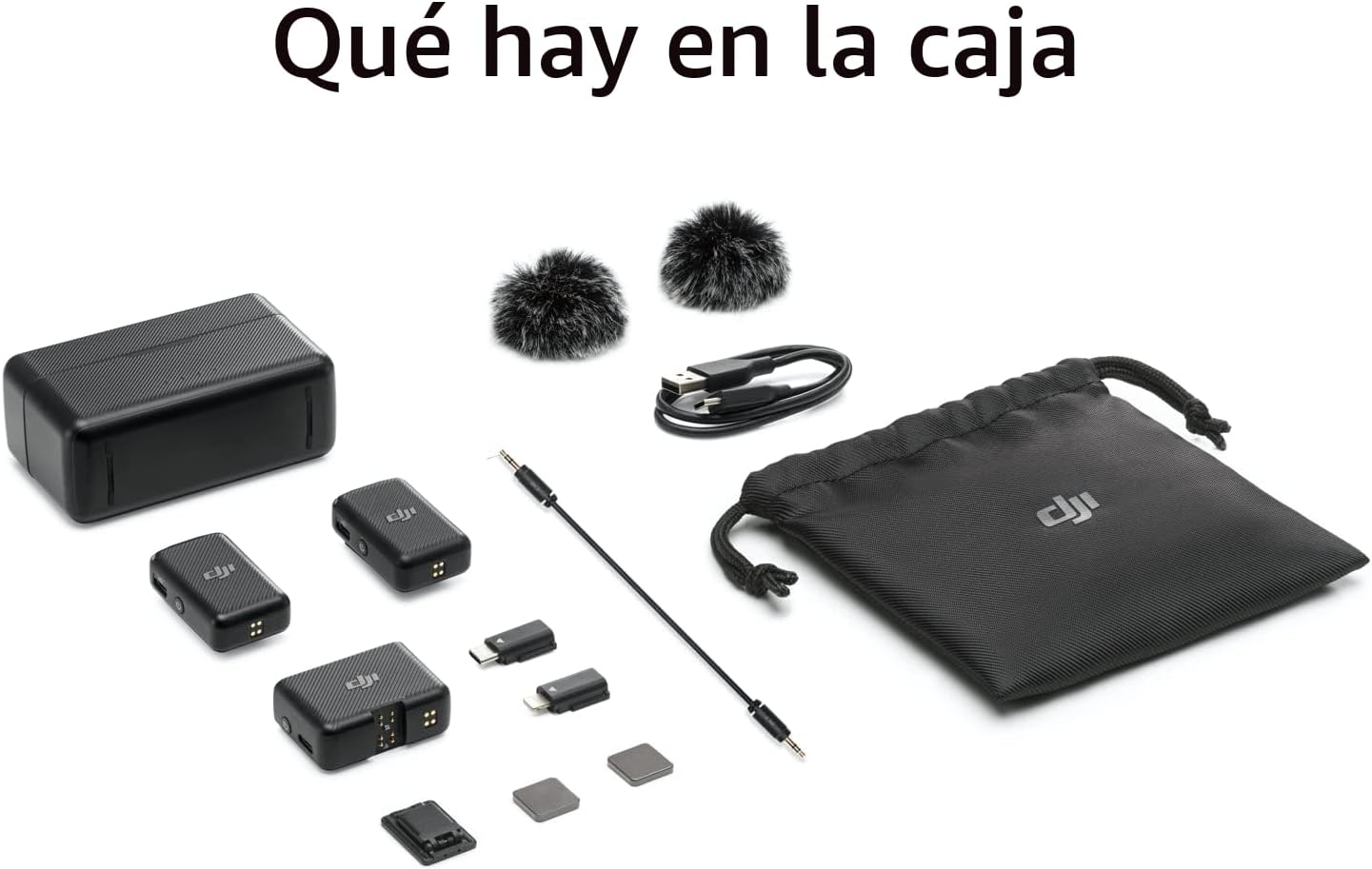 DJI Mic (2 TX + 1 RX + Estuche de Carga), Micrófono Lavalier Inalám...