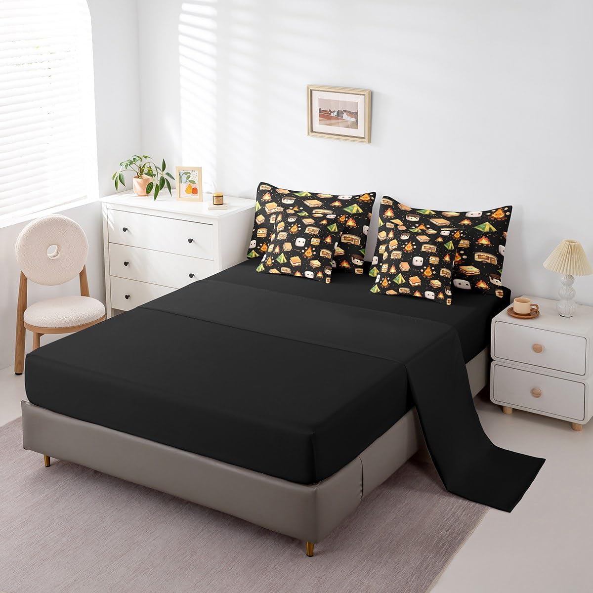 Erosebridal Juego de ropa de cama de 7 piezas para niños, ropa de c...