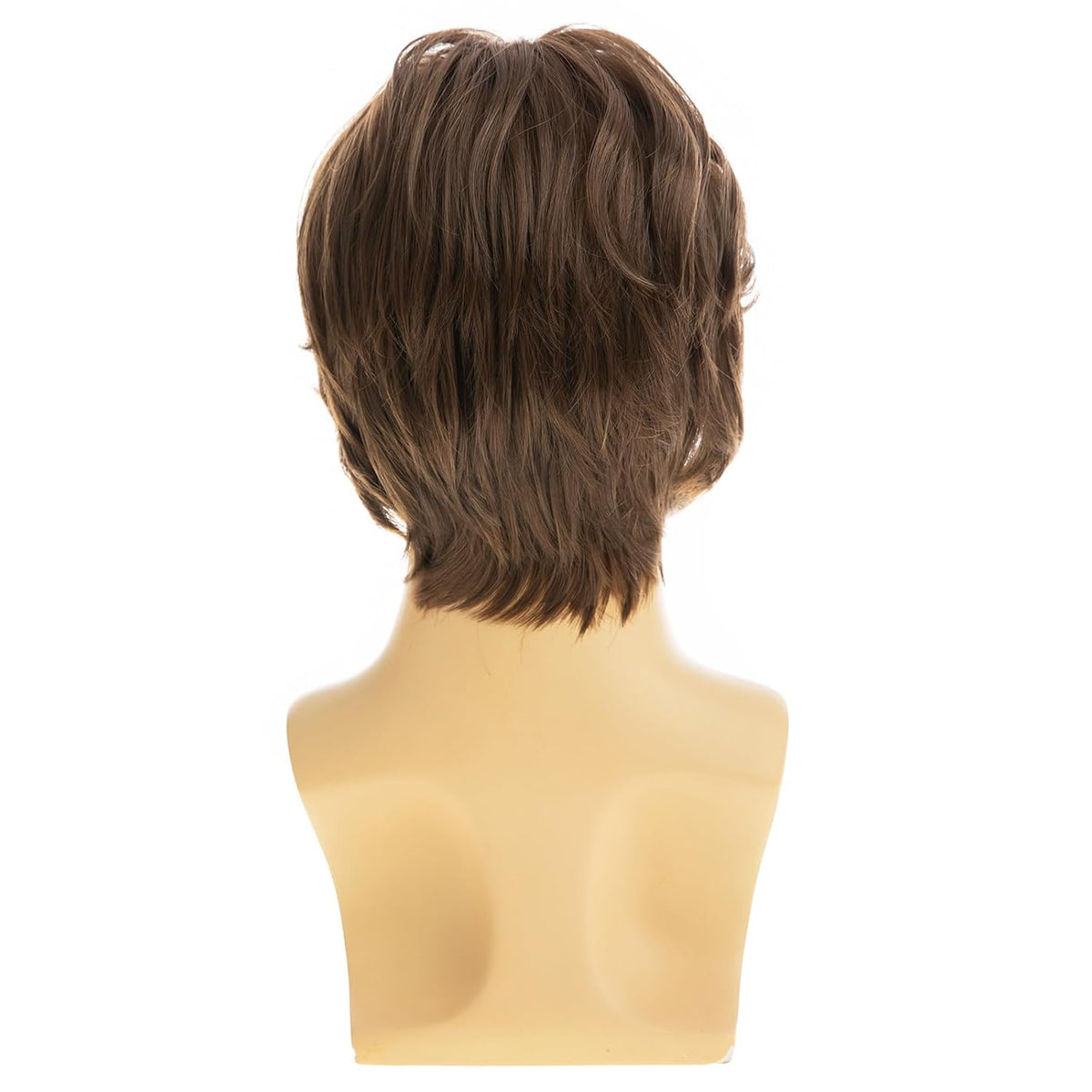 RicHyun Peluca corta marrón para hombre, peluca sintética recta en...