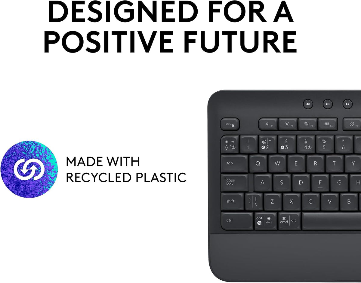 Logitech Teclado inalámbrico Signature K650 Comfort de tamaño compl...