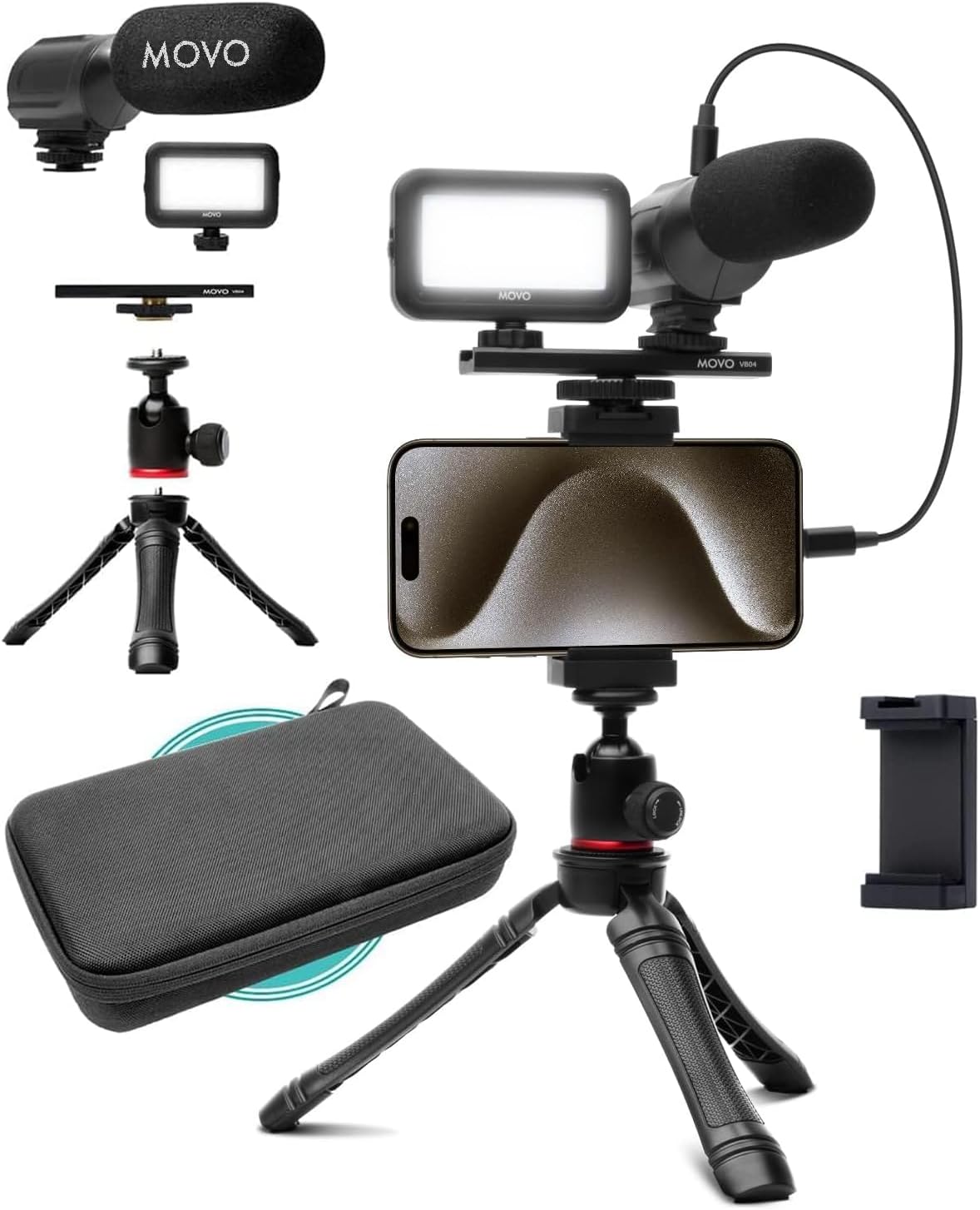 Kit de vlogging Movo USB-C para iPhone 15\/16 - Kit de accesorios d...