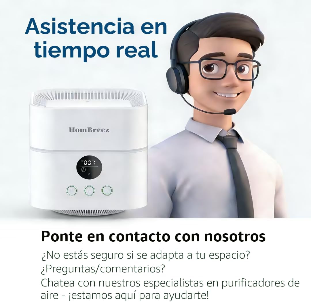 HomBreez Combo de purificador de aire y humidificador para dormitor...