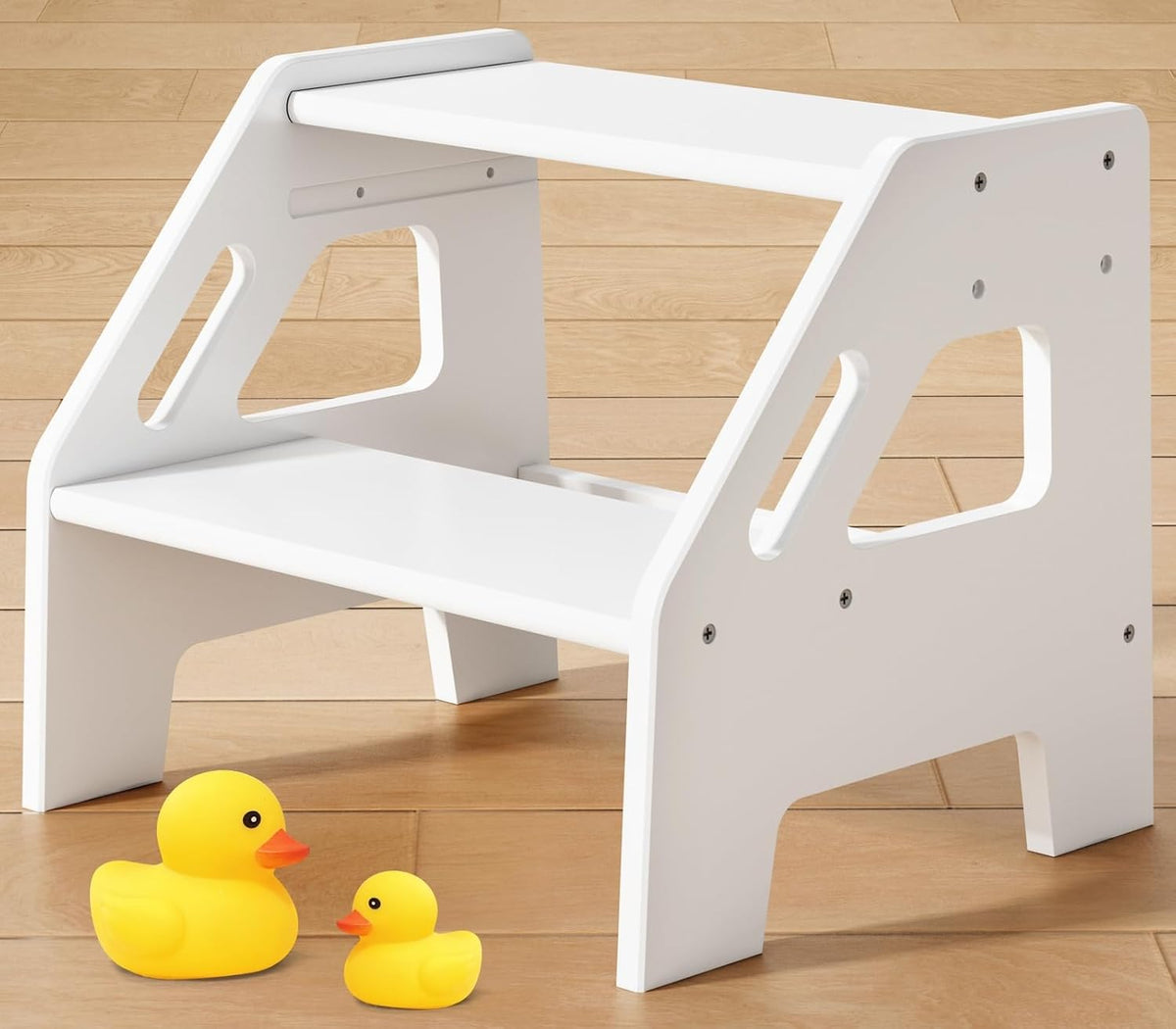 Taburete blanco de 12.6 pulgadas para lavabo de baño, taburete de 2...