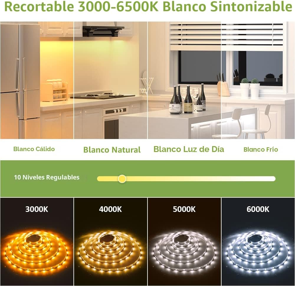 NOVOSTELLA Juego de tira de luces LED blancas sintonizables de 80 p...