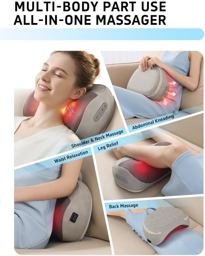 OSMING Almohada de masaje recargable inalámbrica para cuello y homb...