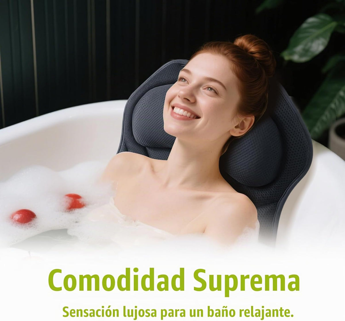 Bathland Almohada de baño de cuerpo completo para tina - Almohada d...