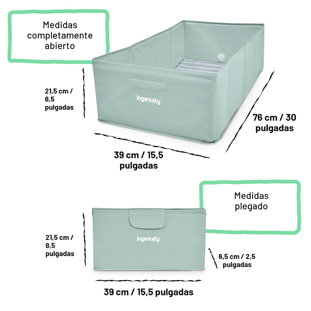 Ingenuity Tuckaway Bañera Plegable para Niños Pequeños, Convierte l...