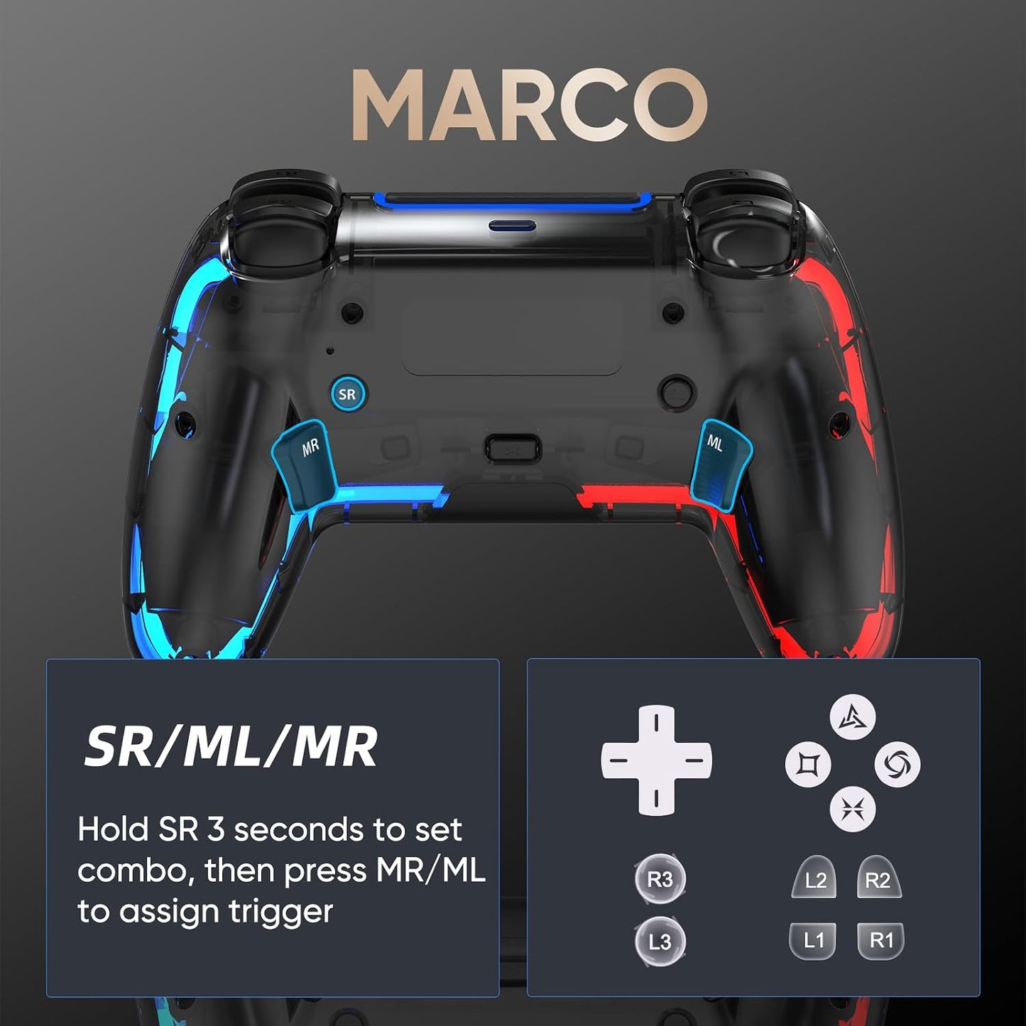 BETMI Controlador inalámbrico para PS5, Pro\/Slim\/MAC\/Steam Deck\...