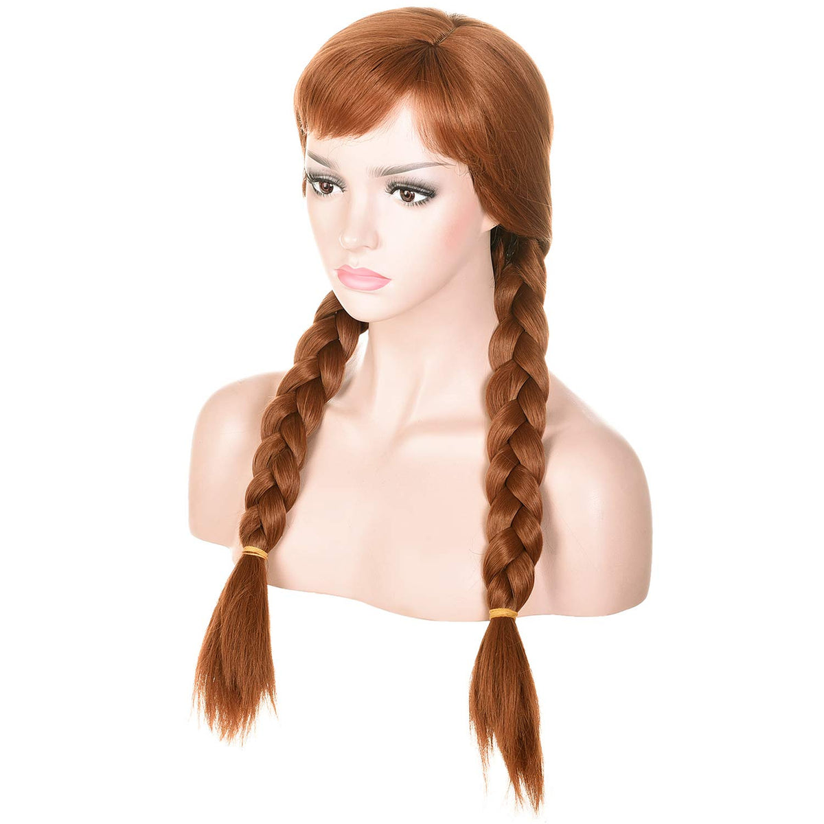 Morvally - Peluca de cabello sintético marrón claro para mujer con...