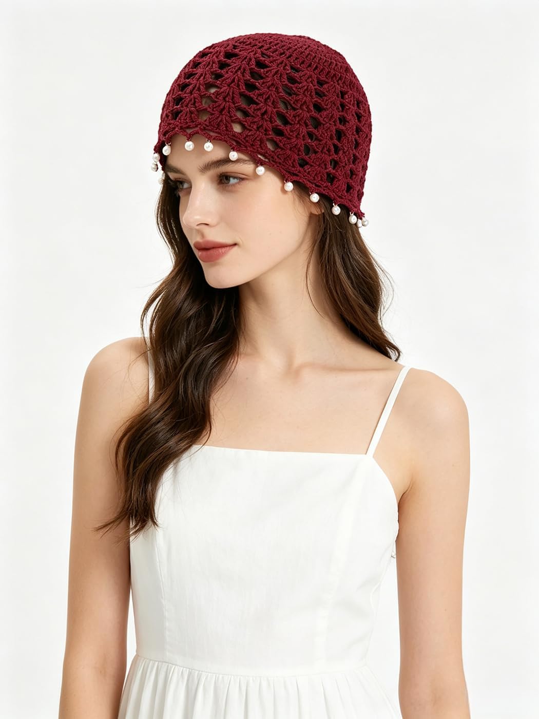 Pemilosci Gorro de ganchillo hecho a mano para el sol, sombrero de...