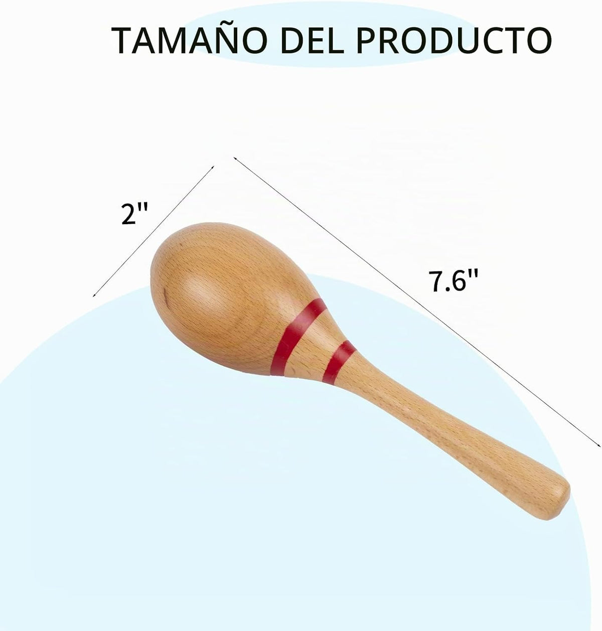 Maracas para adultos, sonajeros de percusión manual de madera relle...