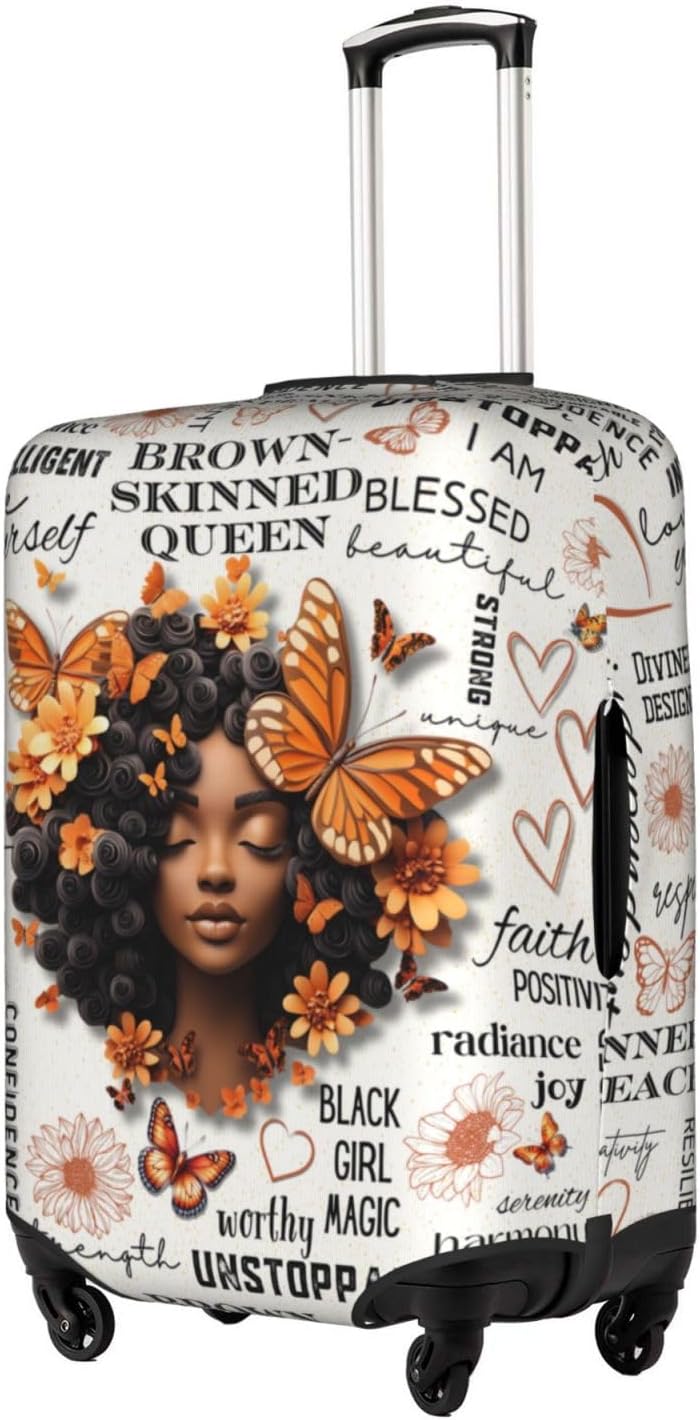 Hepmant Protector de maleta de viaje para mujer afroamericana, elás...