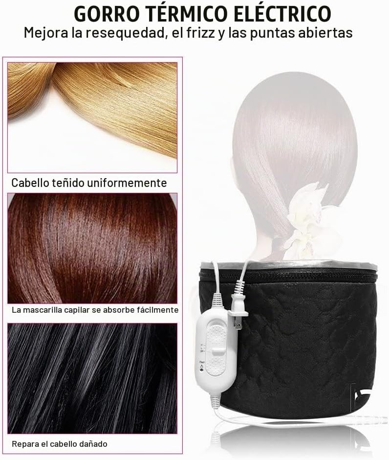 Longzhuo Vaporizador de cabello para acondicionador profundo, tapa...
