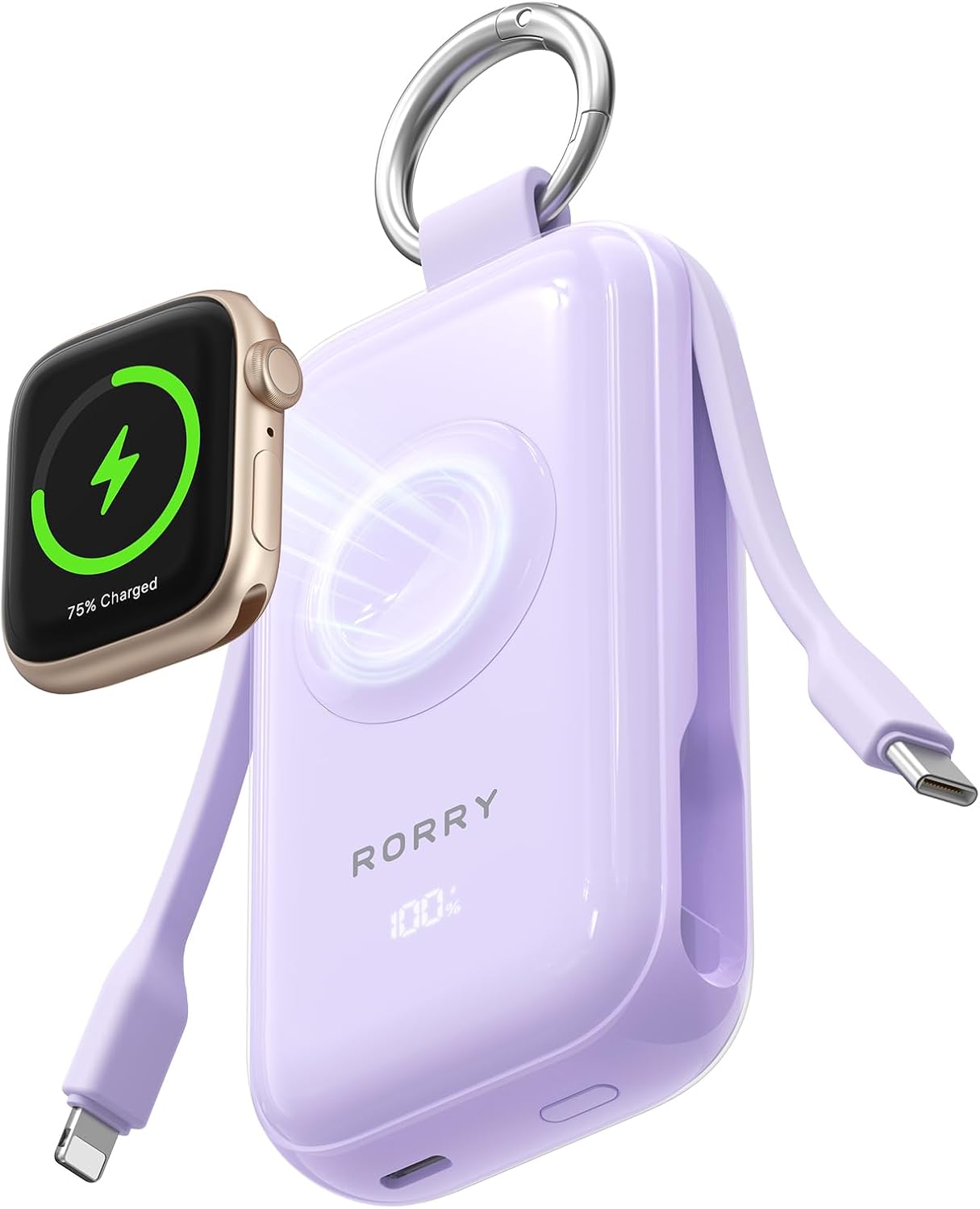 RORRY CharmGo Cargador portátil de 45 W de carga rápida, llavero de...