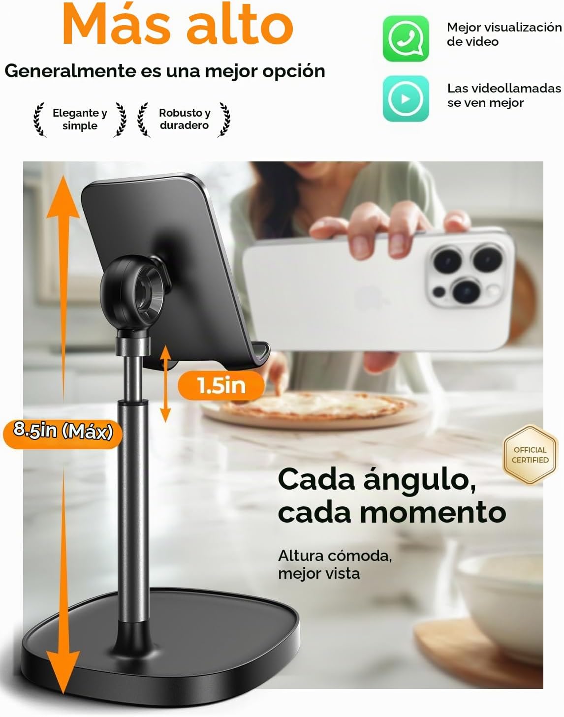 LISEN - Soporte para teléfono celular, ajustable, accesorios para e...