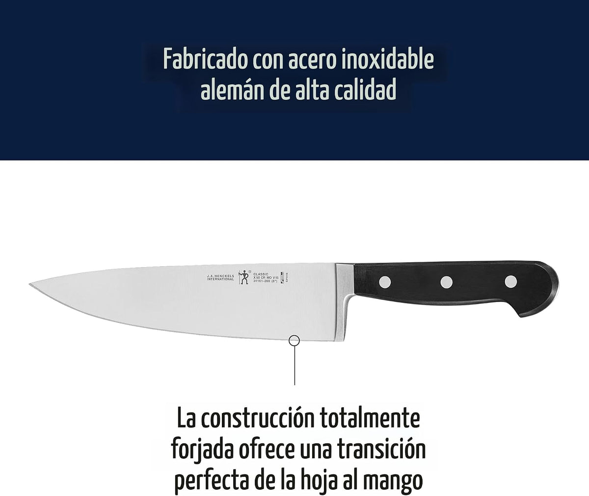 HENCKELS - Cuchillo de chef clásico de 8 pulgadas, afilado, diseño...