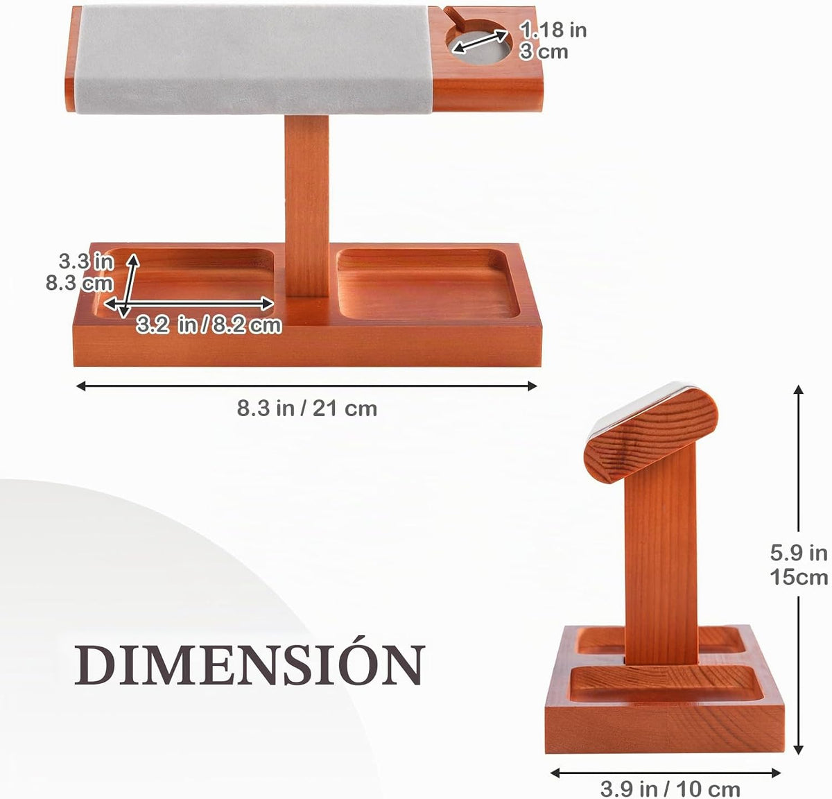 ProCase Soporte de exhibición de reloj de madera para hombres, torr...