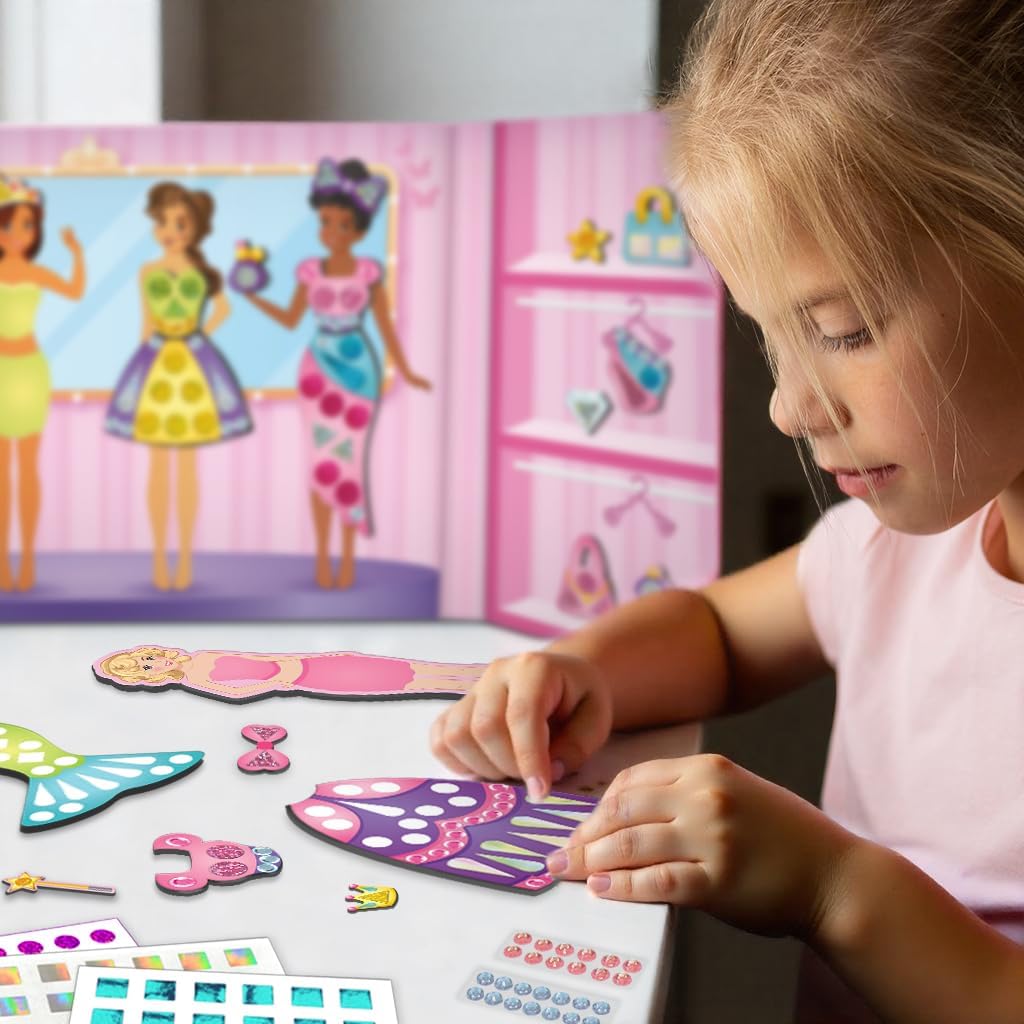 Imagimake Princesa magnética de bricolaje, 30 vestidos magnéticos y...