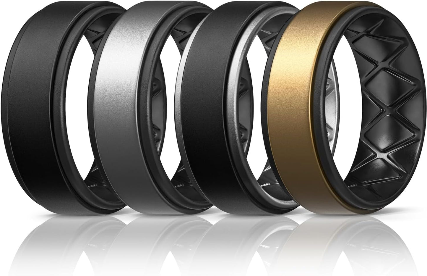 Egnaro - Paquete de 1, 4, 5, 6 y 7 anillos de boda de silicona para...