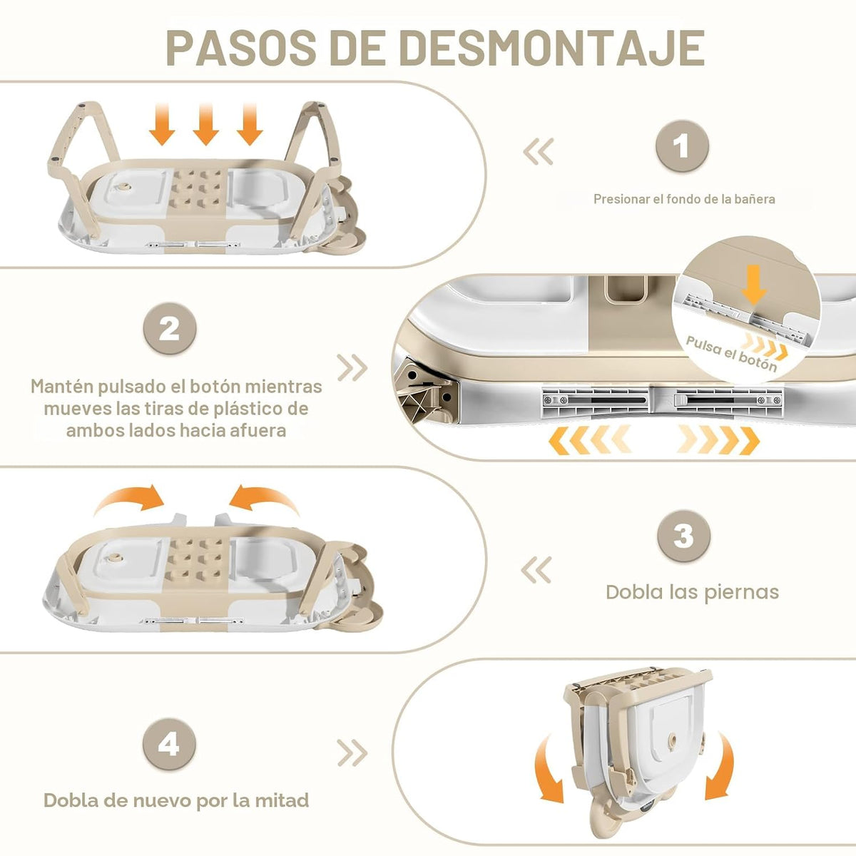 MoreFeel Bañera plegable para bebé recién nacido con termómetro y 1...