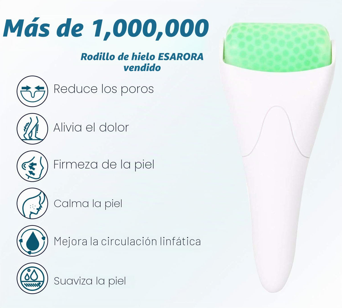 ESARORA Rodillo de hielo para cara y ojos, hinchazón, migraña, aliv...