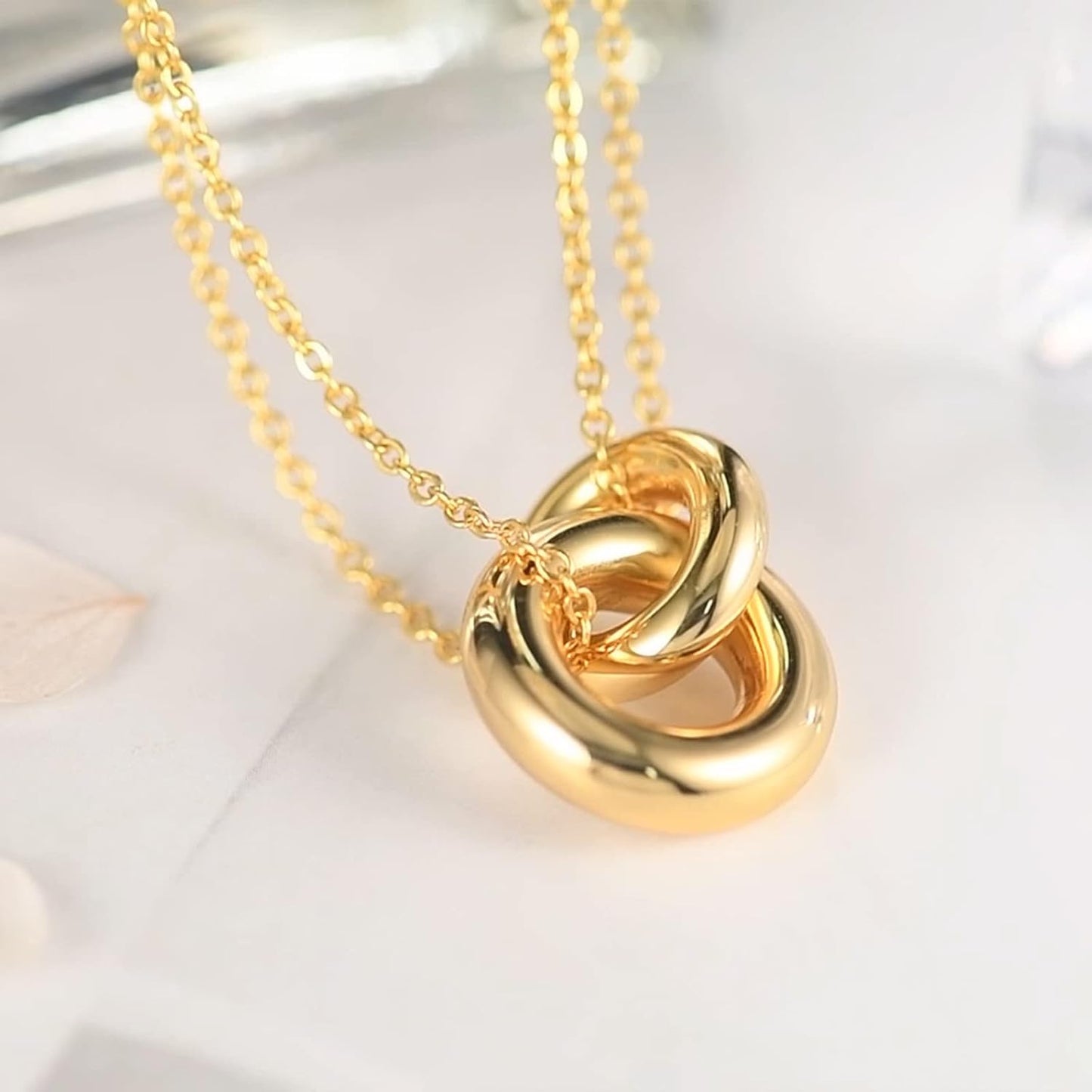 AllenCOCO - Collar de oro delicado para mujer, collares lindos y de...