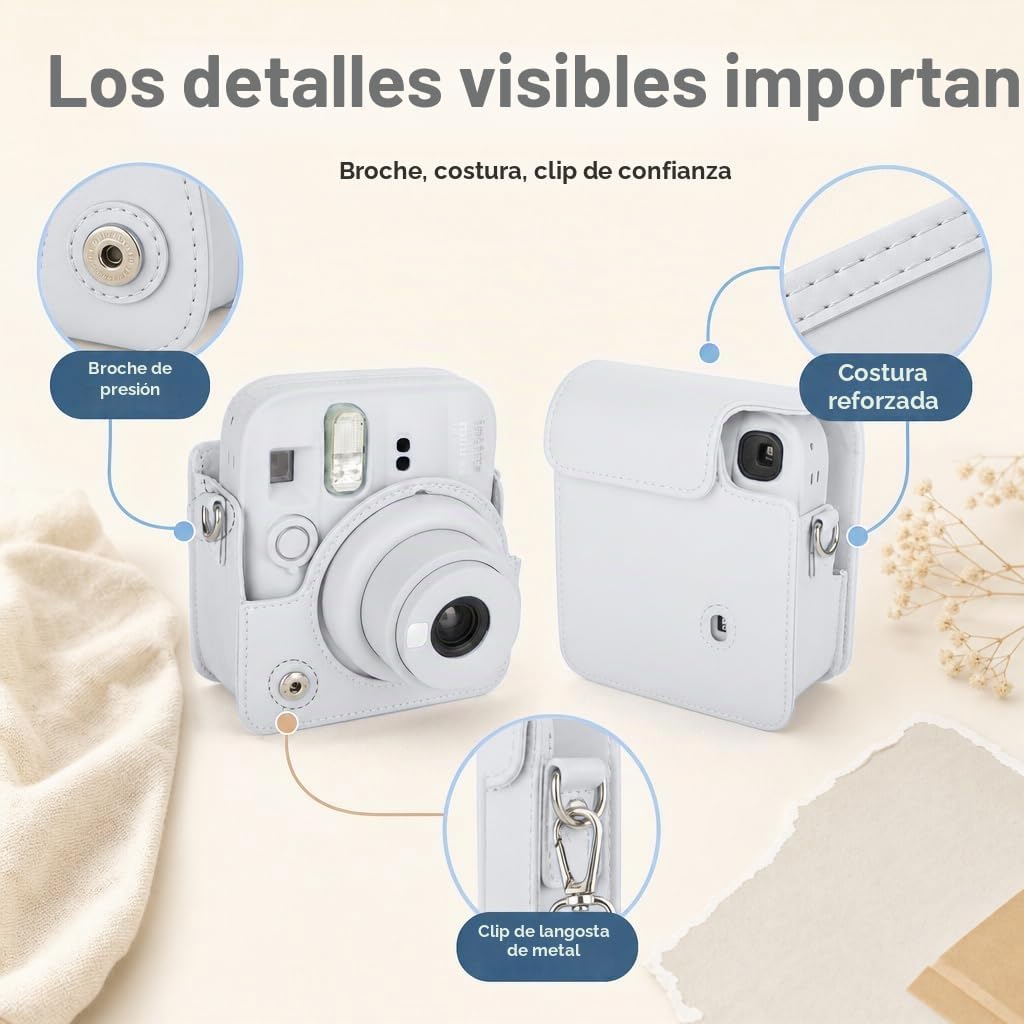 Fujifilm Instax Mini 13 - Cámara instantánea color blanco arcilla +...