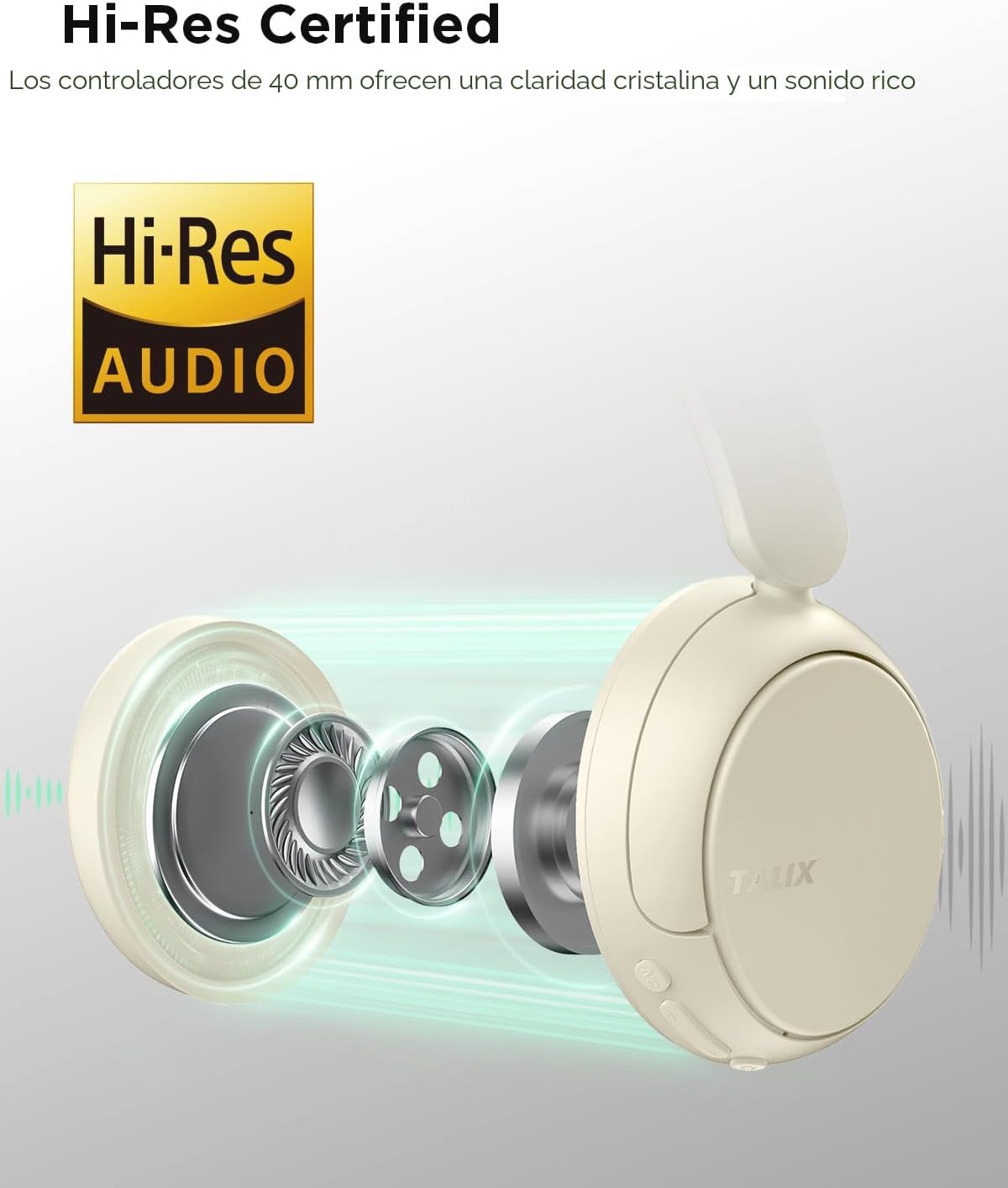 TALIX H30 Auriculares híbridos con cancelación activa de ruido, 110...