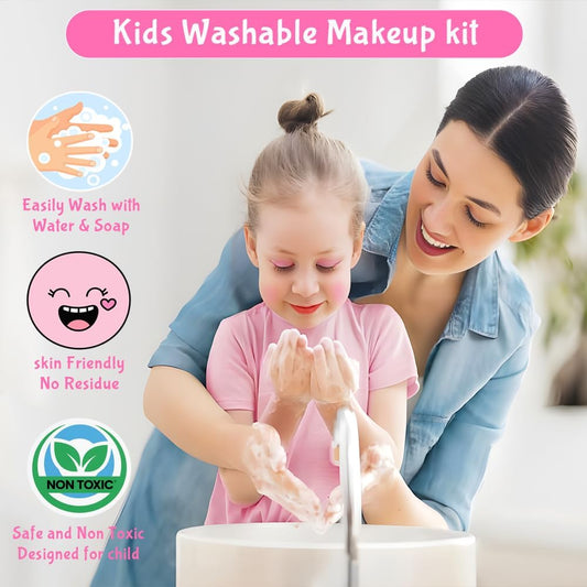 Kit de maquillaje para niños para niña, juego de maquillaje lavable...