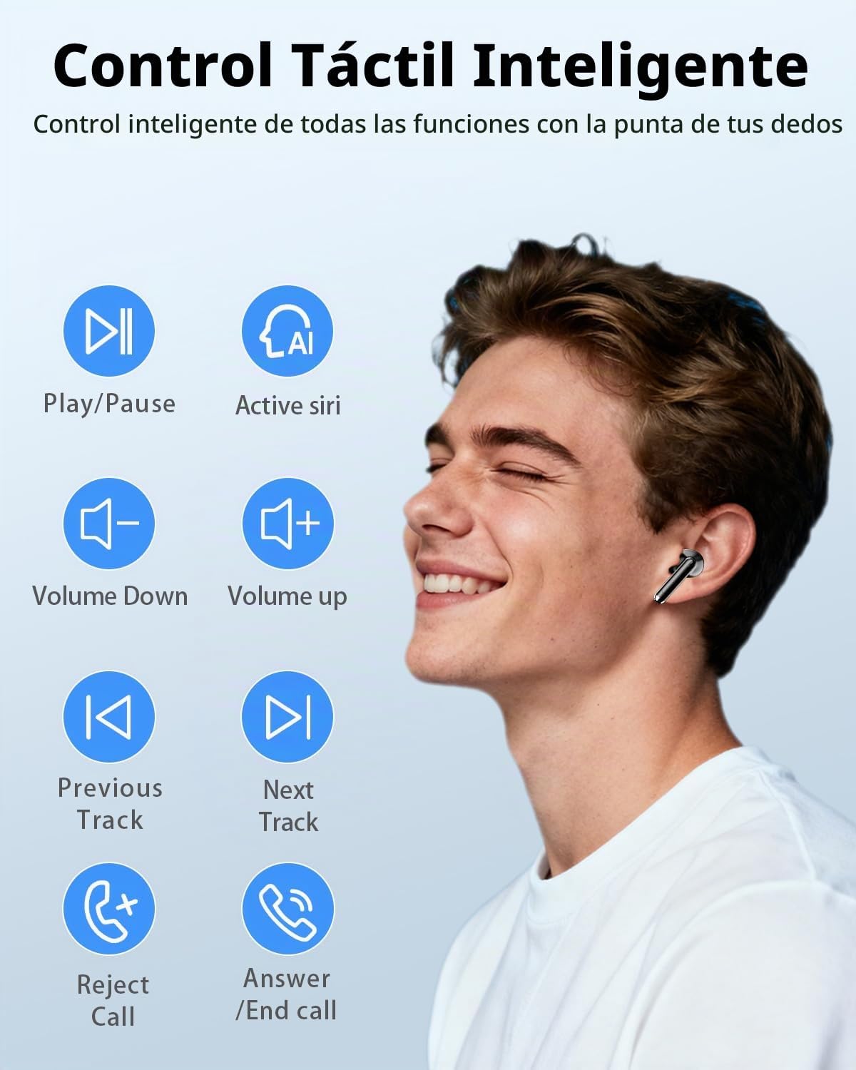 Auriculares inalámbricos, Bluetooth 5.4 auriculares estéreo de grav...