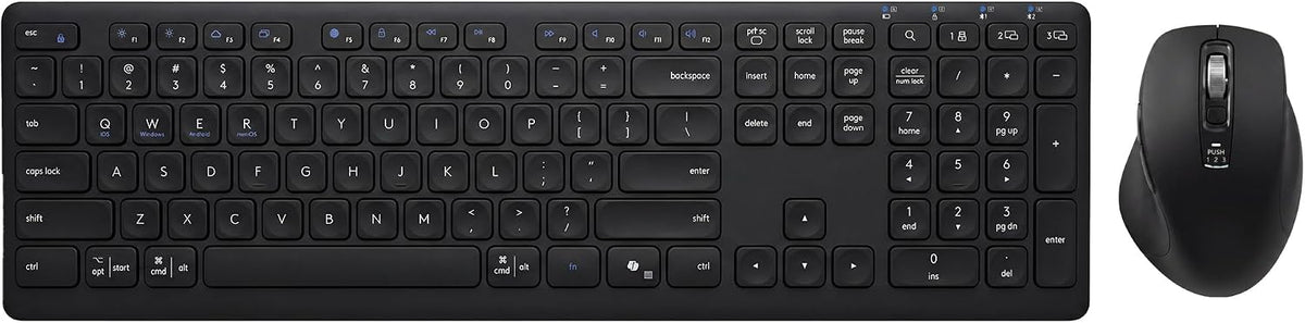 Combinación de teclado y mouse inalámbricos, multidispositivo, sile...