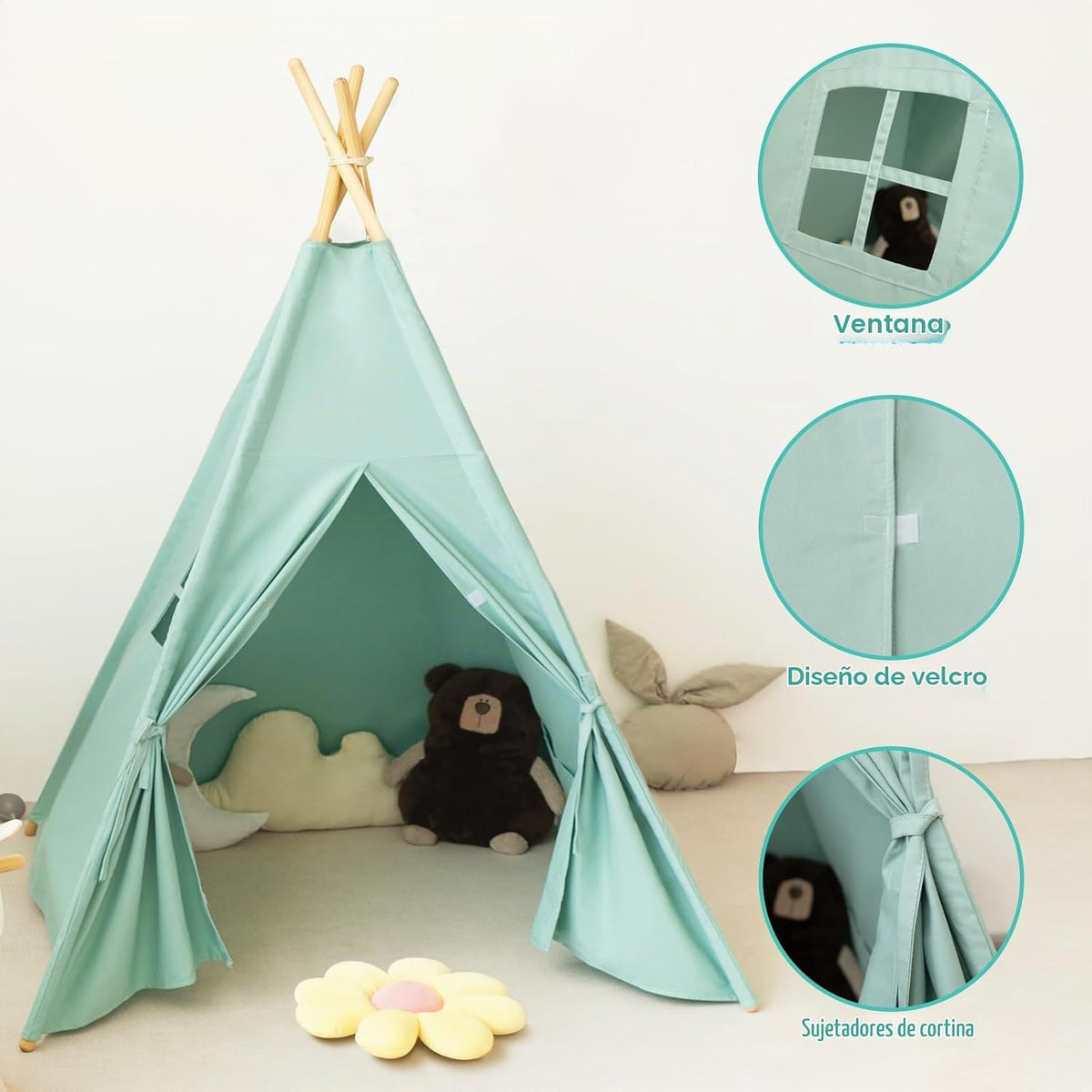 RongFa Tienda de campaña tipi para niños, tienda de campaña portáti...