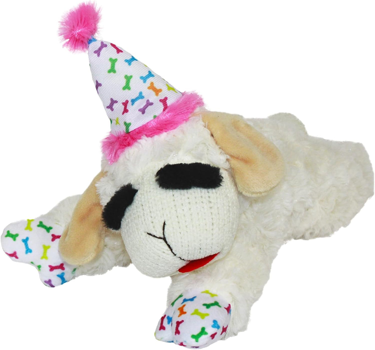 Multipet Lamb Chop - Juguete de peluche para perro con sombrero de...