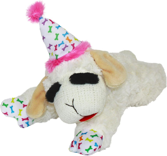 Multipet Lamb Chop - Juguete de peluche para perro con sombrero de...