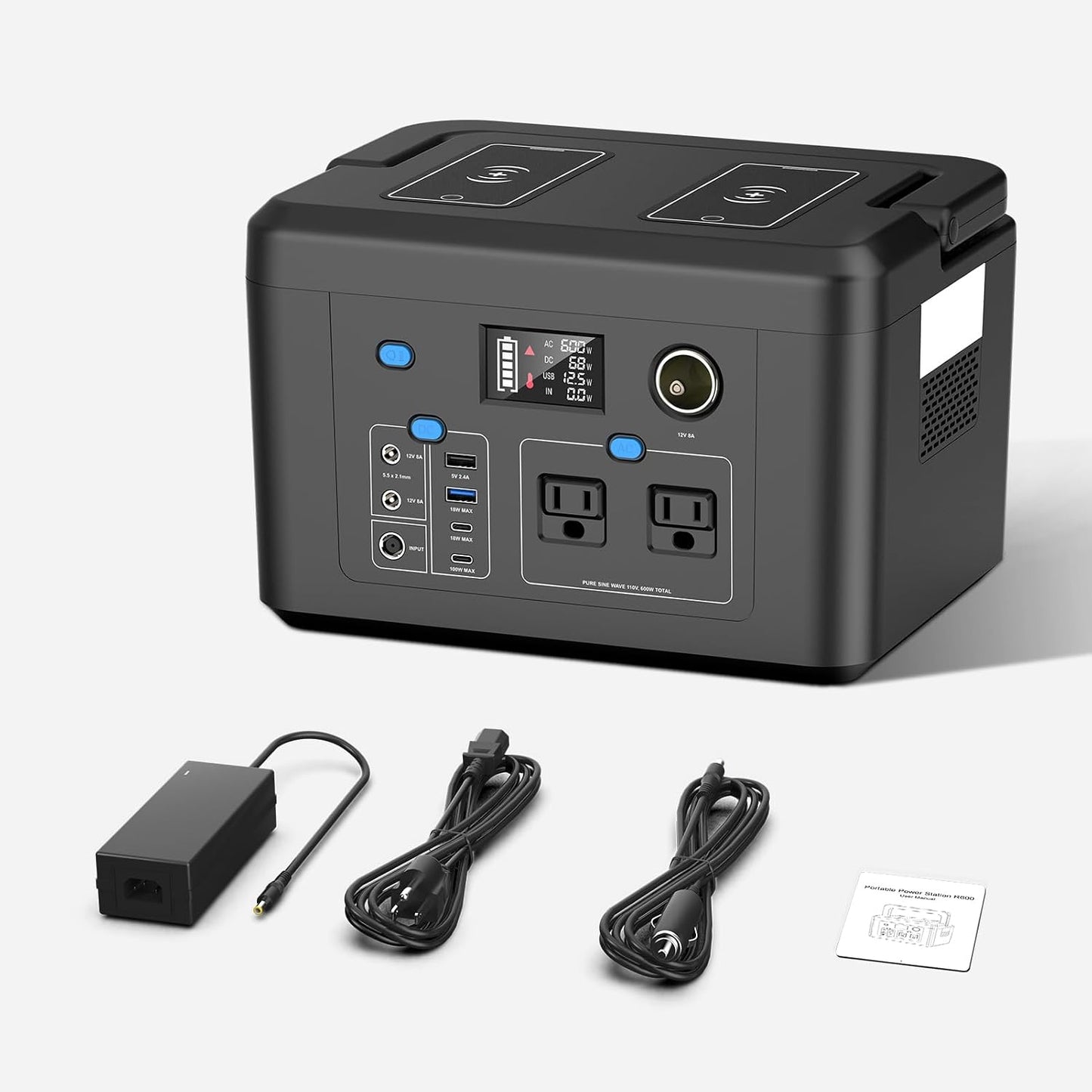 Estación de energía portátil de 600 W, batería de reserva powkey de...