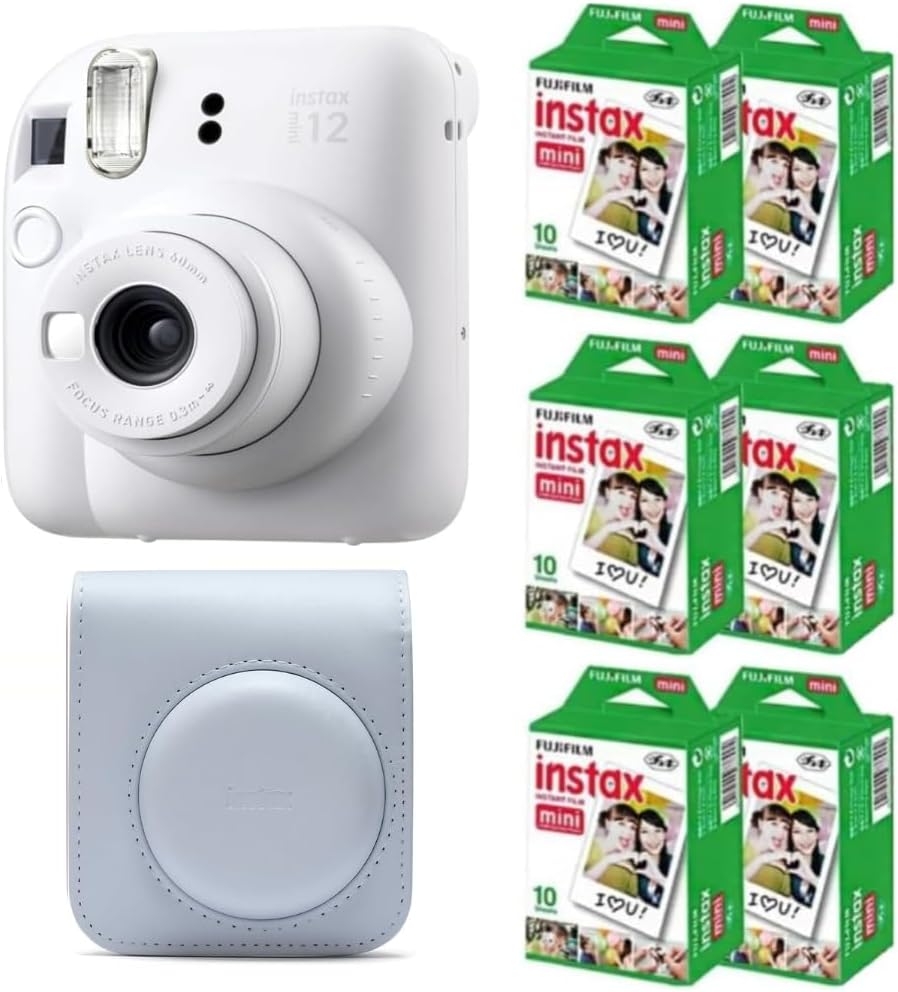Fujifilm Cámara Instax Mini 12 de película instantánea (blanco arci...
