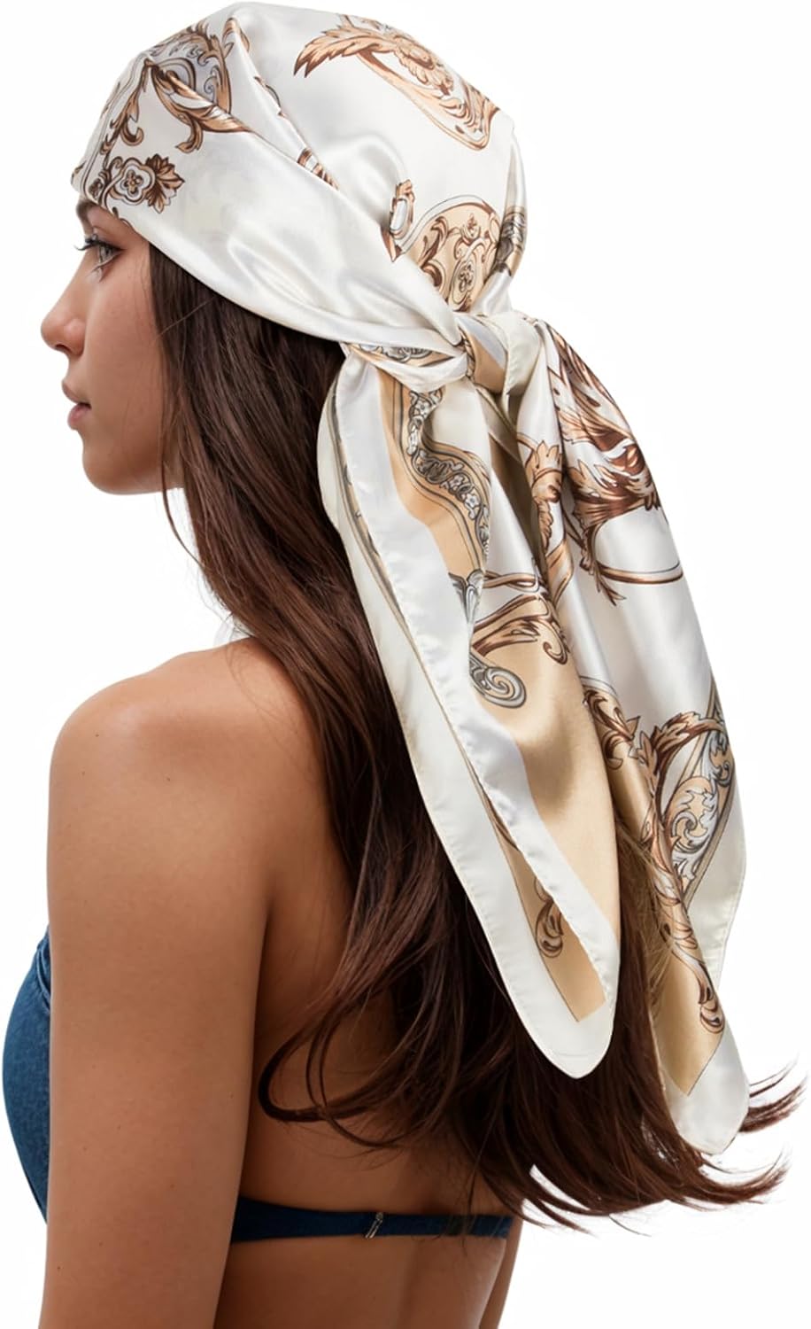 RIIQIICHY Pañuelo para la Cabeza para Mujeres Como Bufanda de Seda...