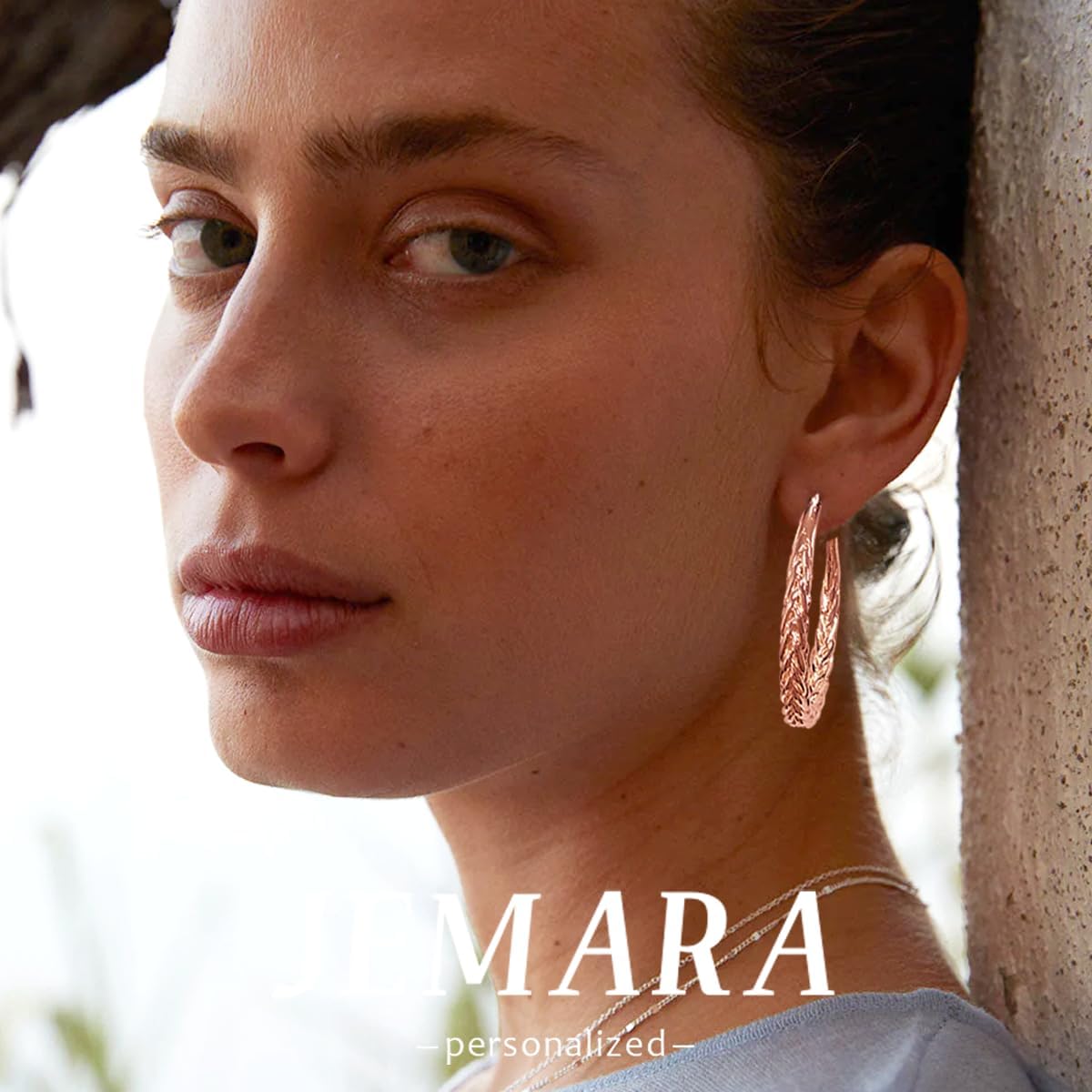 JEMARA Pendientes de Aro de Plata para Mujer a la Moda Hipoalergéni...