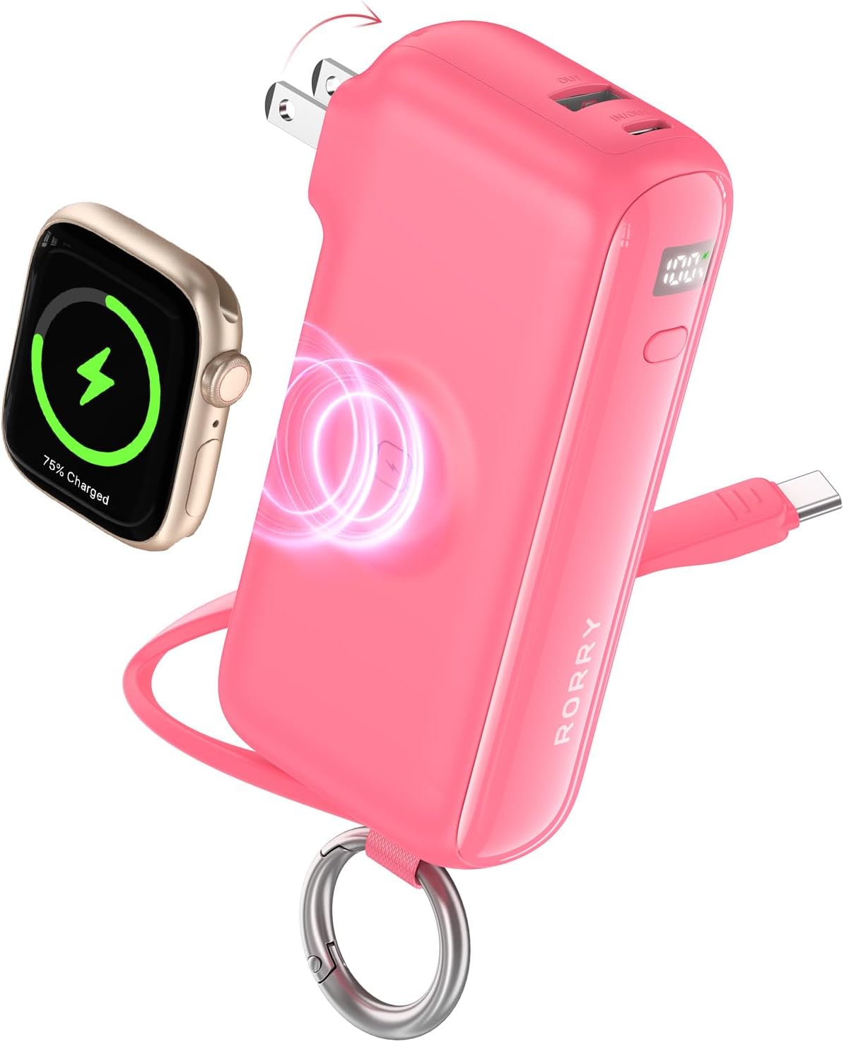 RORRY Cargador portátil de flujo 10000mAh 40W enchufe de pared Banc...